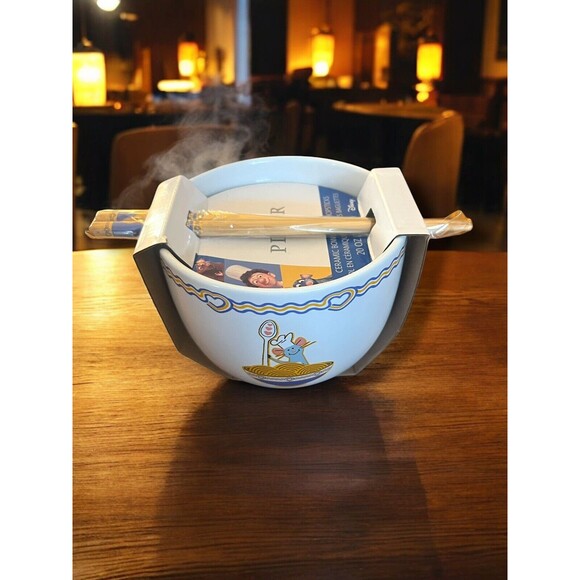Disney Pixar Ratatouille Remy Icons Ceramic Ramen Noodle Rice Bowl Chopsticks - Picture 2 of 7